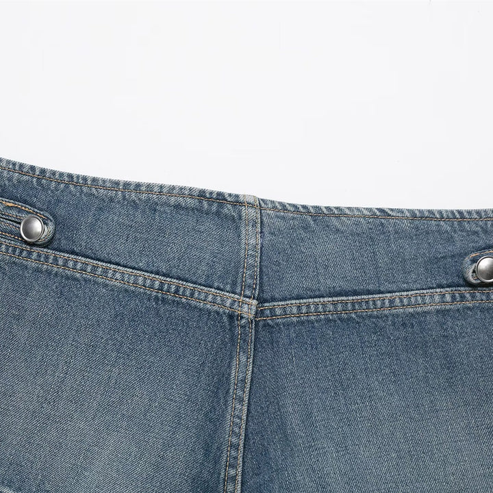 Damer denim-shorts med dekorativa knappar Mirla-Eva Jonsson