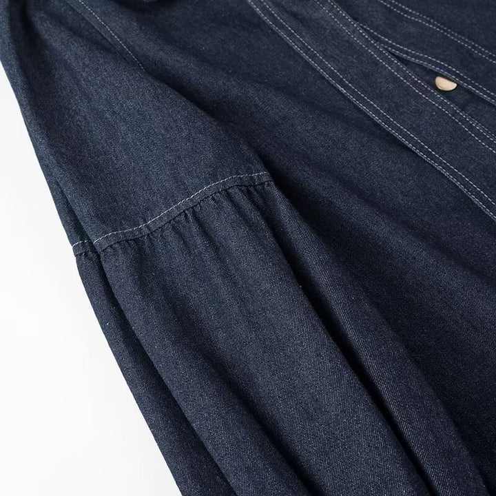 Damer denimblus med sladdetail Mirla-Eva Jonsson