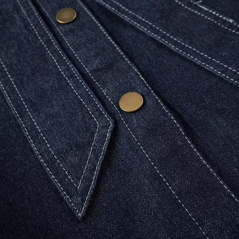Damer denimblus med sladdetail Mirla-Eva Jonsson