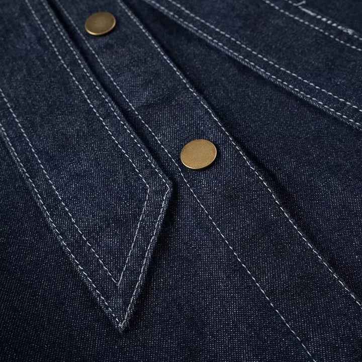 Damer denimblus med sladdetail Mirla-Eva Jonsson