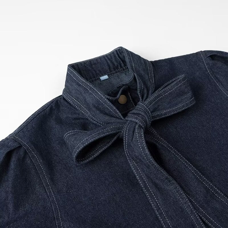 Damer denimblus med sladdetail Mirla-Eva Jonsson