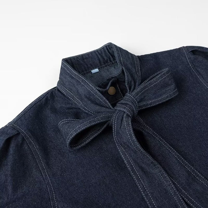 Damer denimblus med sladdetail Mirla-Eva Jonsson