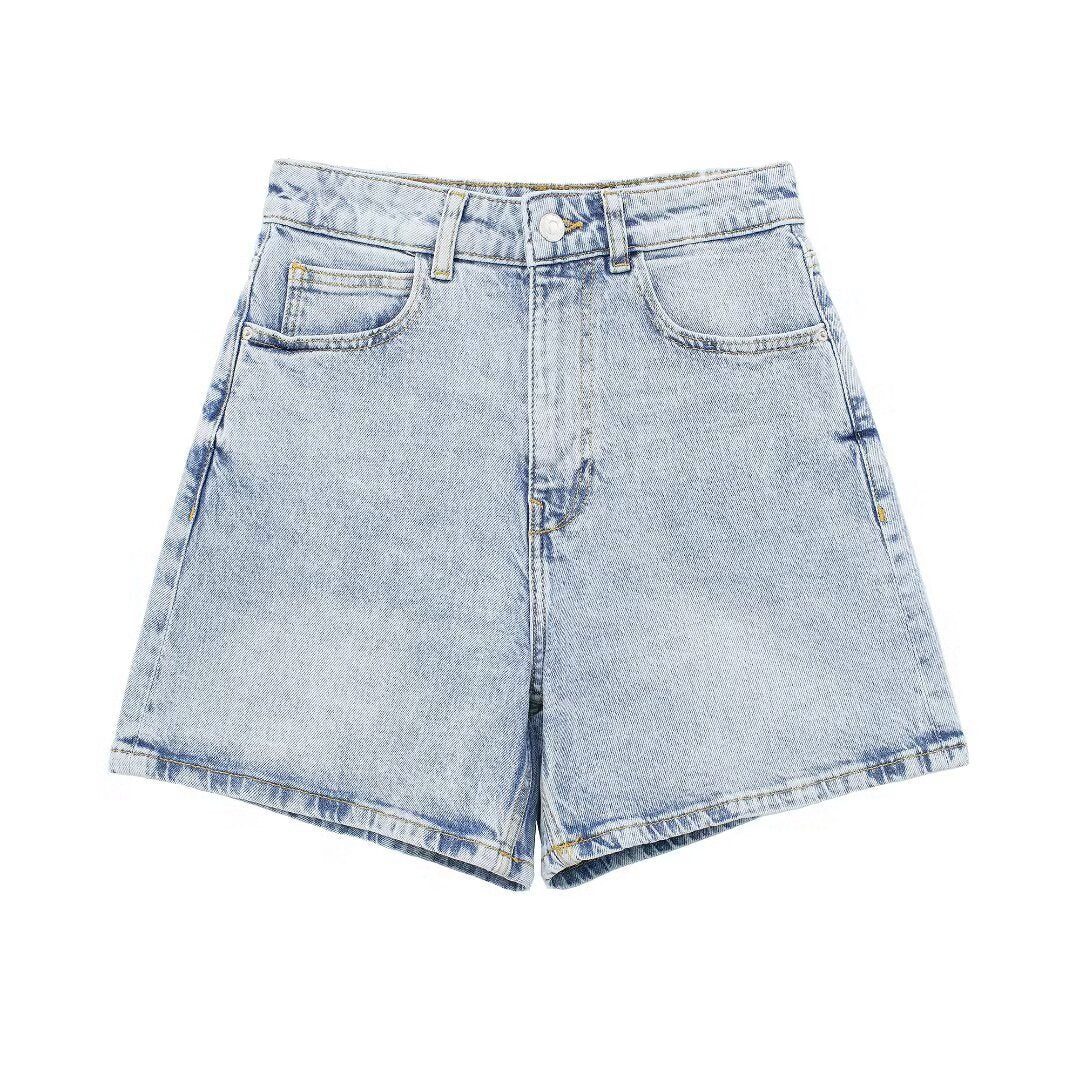Damer denimshorts i vintage-stil med vid passform och hög midja Mirla-Eva Jonsson