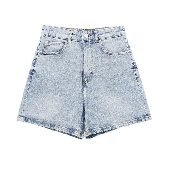 Damer denimshorts i vintage-stil med vid passform och hög midja Mirla-Eva Jonsson