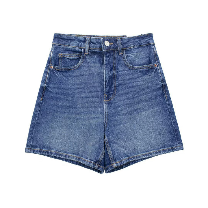 Damer denimshorts i vintage-stil med vid passform och hög midja Mirla-Eva Jonsson