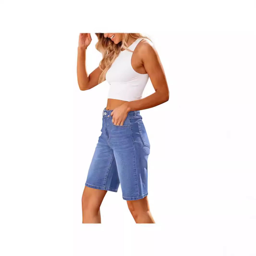 Damer denimshorts med avslappnad passform och avslappnade detaljer Mirla-Eva Jonsson