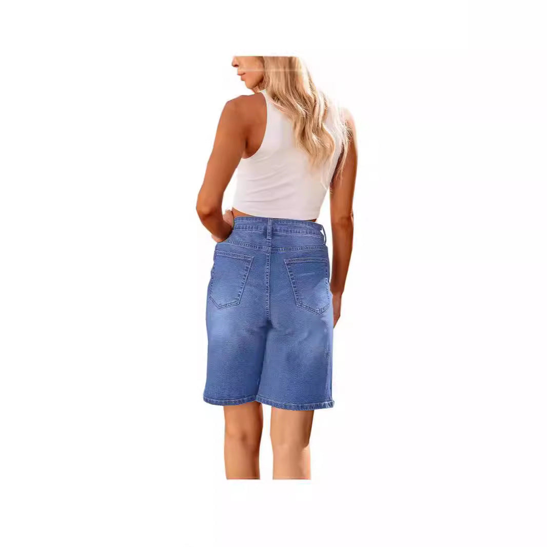 Damer denimshorts med avslappnad passform och avslappnade detaljer Mirla-Eva Jonsson