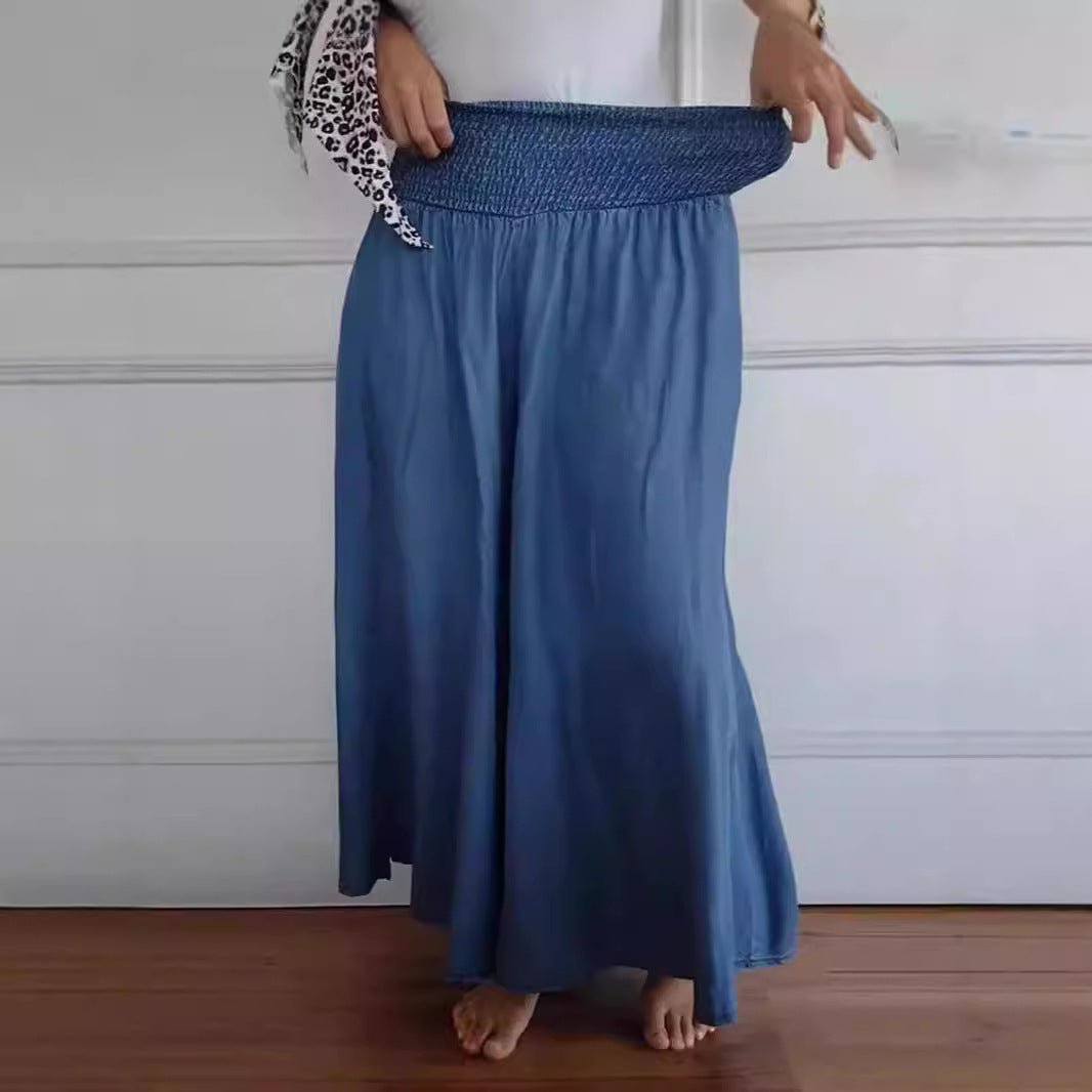 Damer elastisk Maxi-byxa med sidofickor Mirla-Eva Jonsson