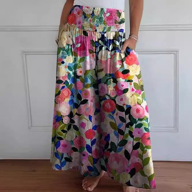 Damer elastisk Maxi-byxa med sidofickor Mirla-Eva Jonsson