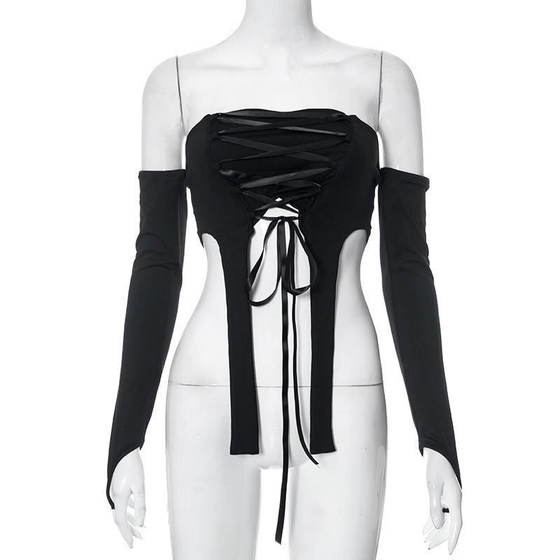 Damer elastiskt Off-Shoulder-top med avancerad snörning Mirla-Eva Jonsson