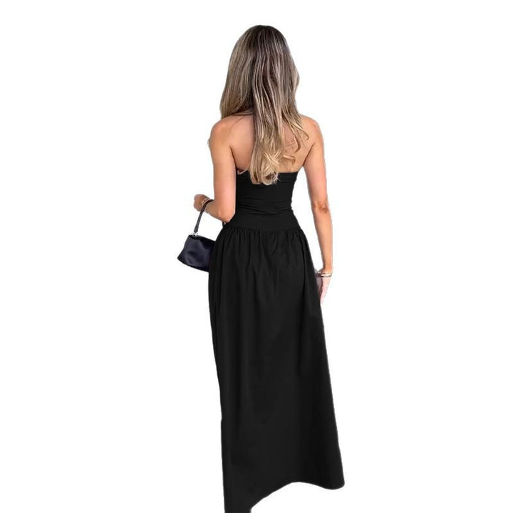 Damer elegant Bandeau-Maxi-klänning med svängande kjol och elastisk midja Mirla-Eva Jonsson