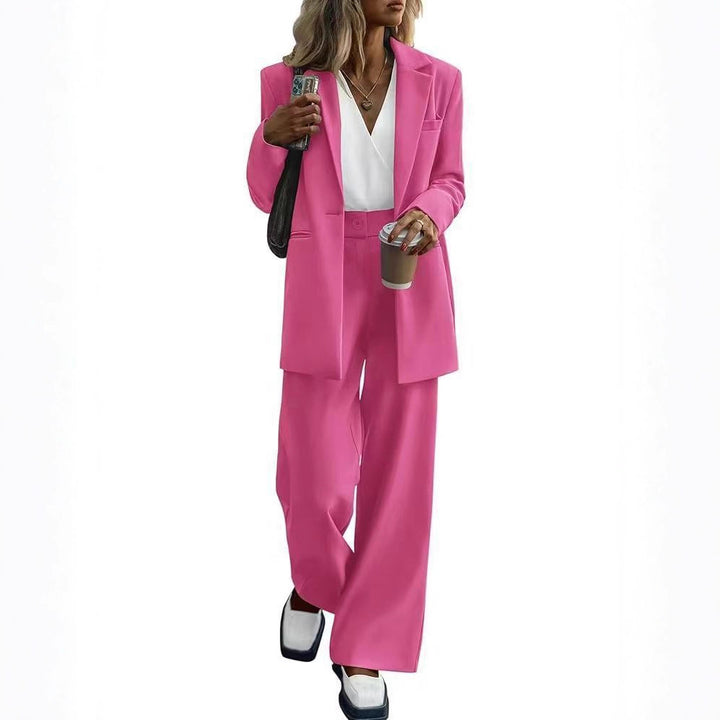 Damer elegant Blazer-byxför Set med smal passform och fin vävstruktur Mirla-Eva Jonsson