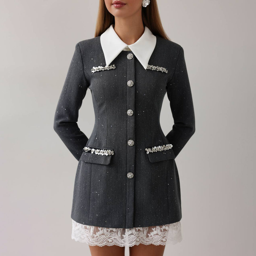 Damer elegant Blazer med romantiska volangdetaljer Mirla-Eva Jonsson