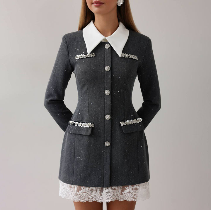 Damer elegant Blazer med romantiska volangdetaljer Mirla-Eva Jonsson