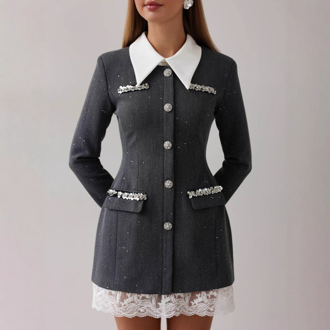 Damer elegant Blazer med romantiska volangdetaljer Mirla-Eva Jonsson