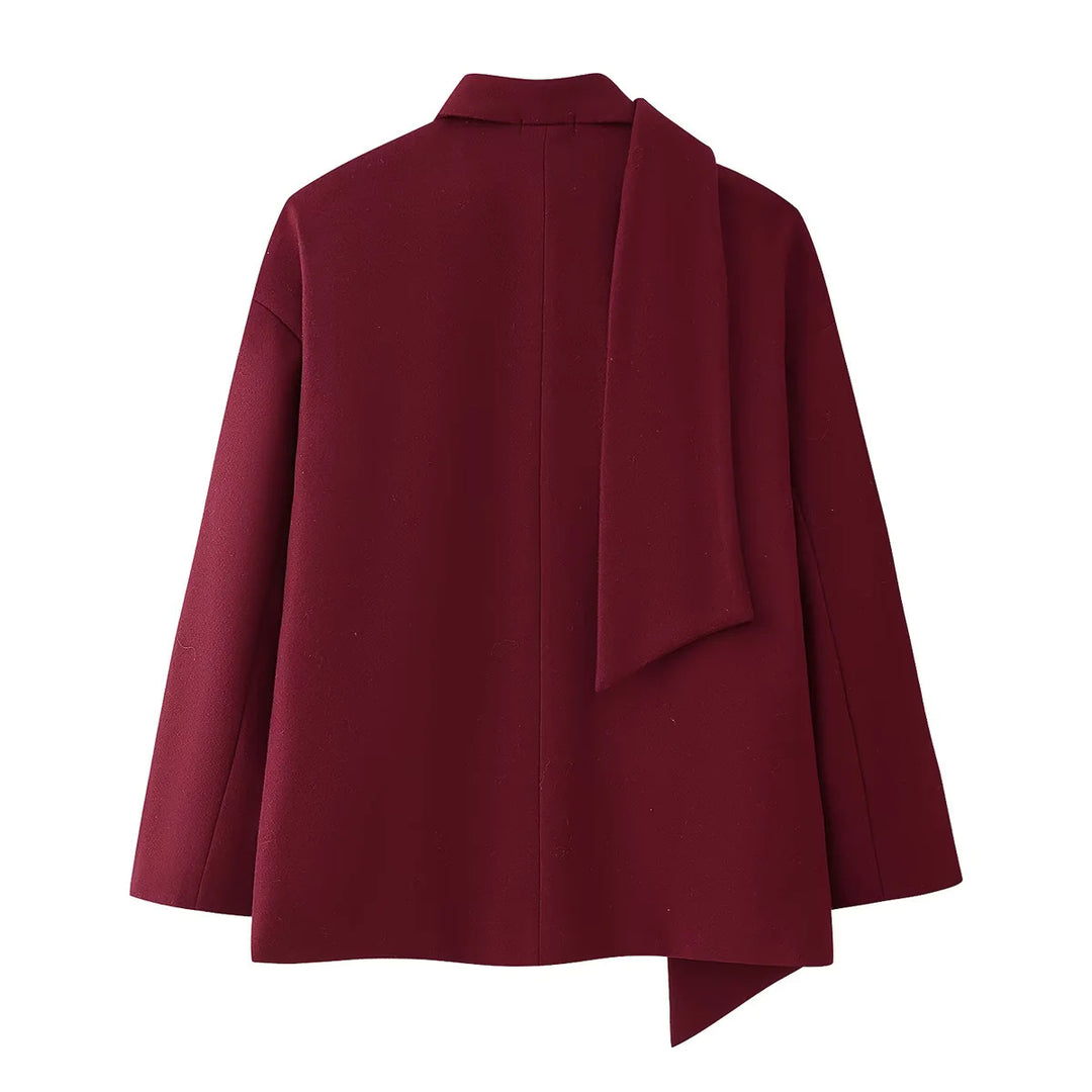 Damer elegant Blazerjacka med avtagbar scarf Mirla-Eva Jonsson