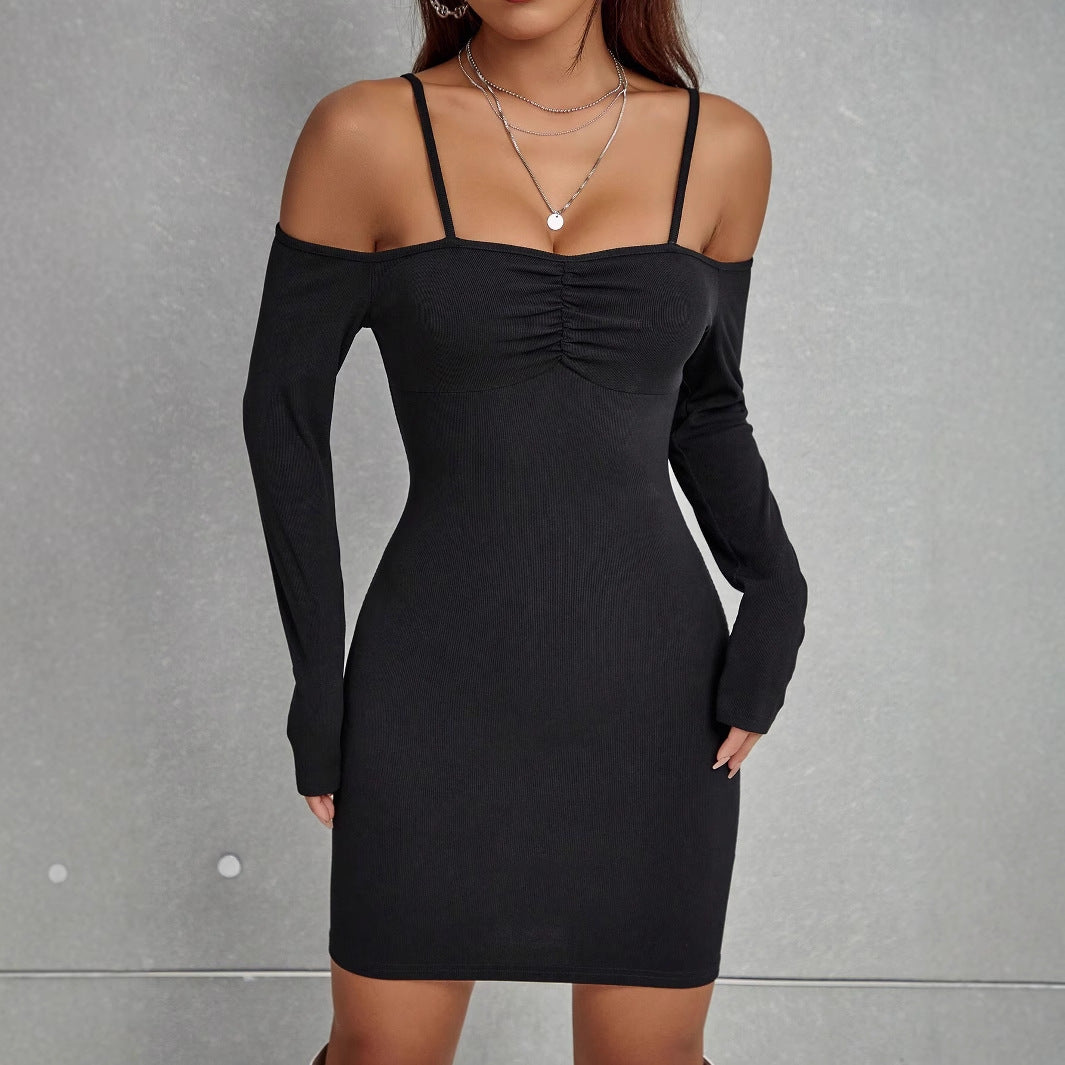 Damer elegant Bodycon-klänning med cut-out-detaljer och långa ärmar Mirla-Eva Jonsson