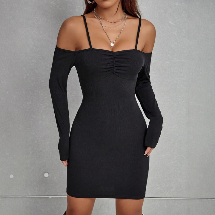 Damer elegant Bodycon-klänning med cut-out-detaljer och långa ärmar Mirla-Eva Jonsson