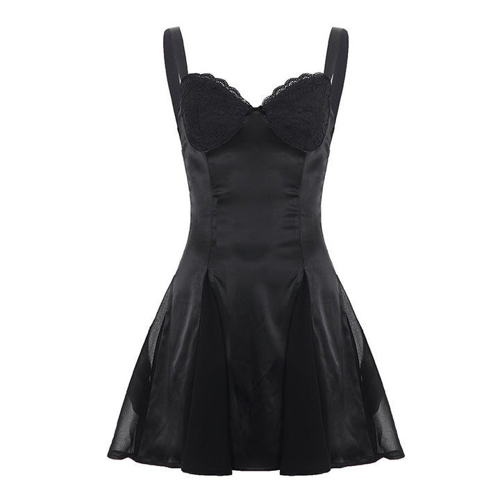 Damer elegant Cocktailklänning med spets-bustier och svängande kjol Mirla-Eva Jonsson