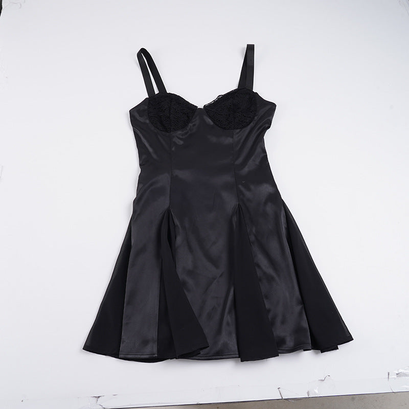 Damer elegant Cocktailklänning med spets-bustier och svängande kjol Mirla-Eva Jonsson