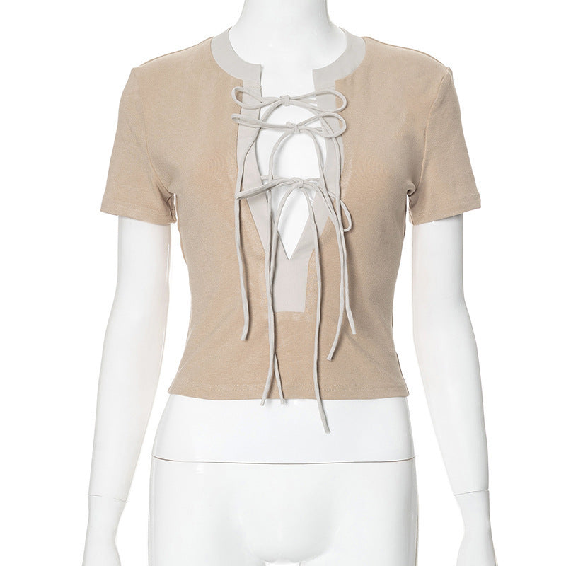 Damer elegant Crop-Top med raffinerad snördesign Mirla-Eva Jonsson