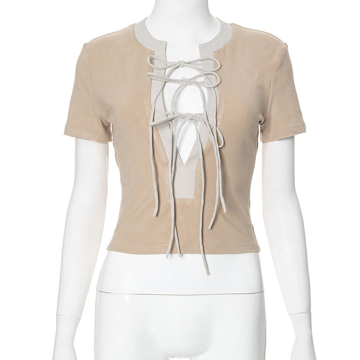 Damer elegant Crop-Top med raffinerad snördesign Mirla-Eva Jonsson