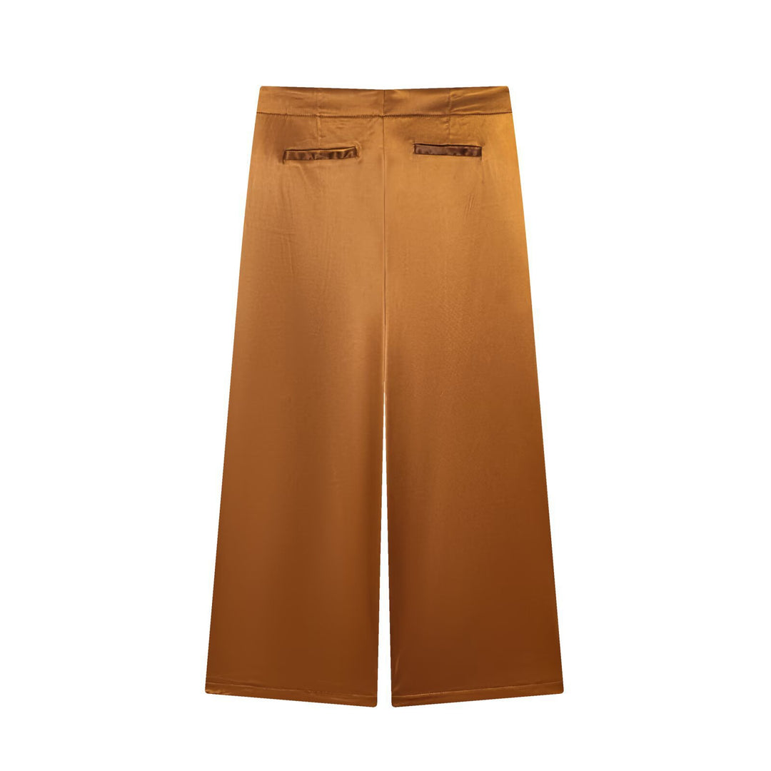 Damer elegant Culotte-byxor med knappdetaljer och hög midja Mirla-Eva Jonsson