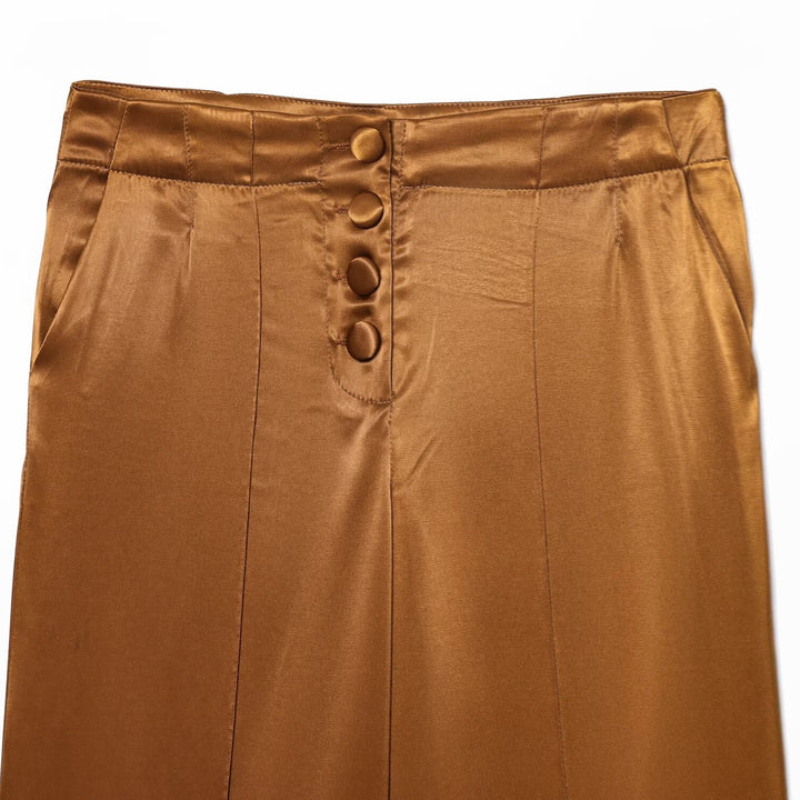 Damer elegant Culotte-byxor med knappdetaljer och hög midja Mirla-Eva Jonsson