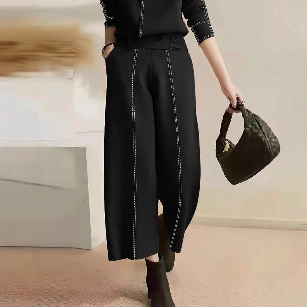 Damer elegant Culotte med dekorativa sömmar Eva Jonsson-Eva Jonsson