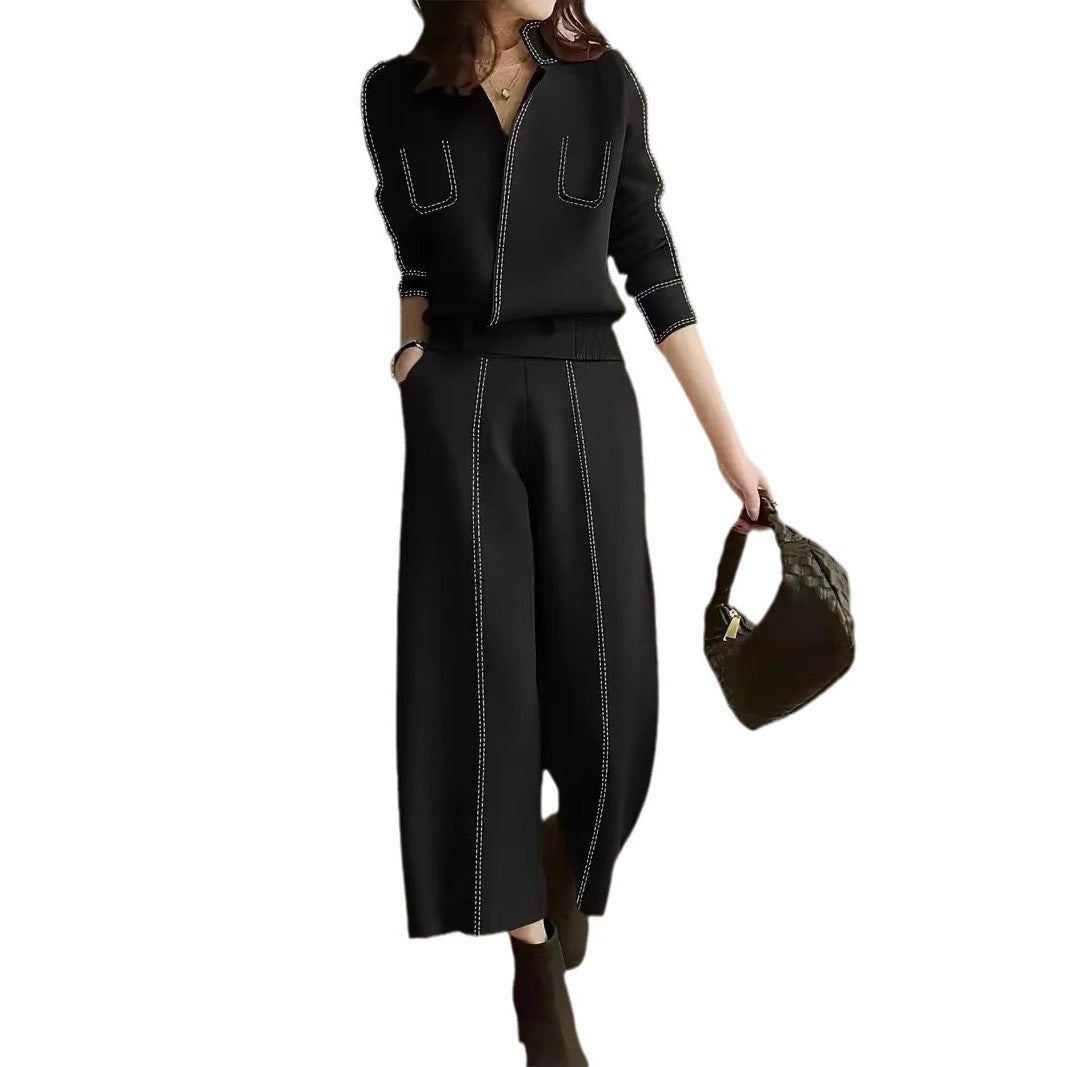 Damer elegant Culotte med dekorativa sömmar Eva Jonsson-Eva Jonsson
