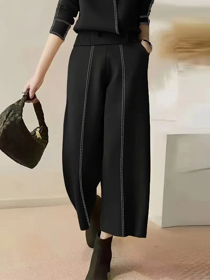 Damer elegant Culotte med dekorativa sömmar Eva Jonsson-Eva Jonsson