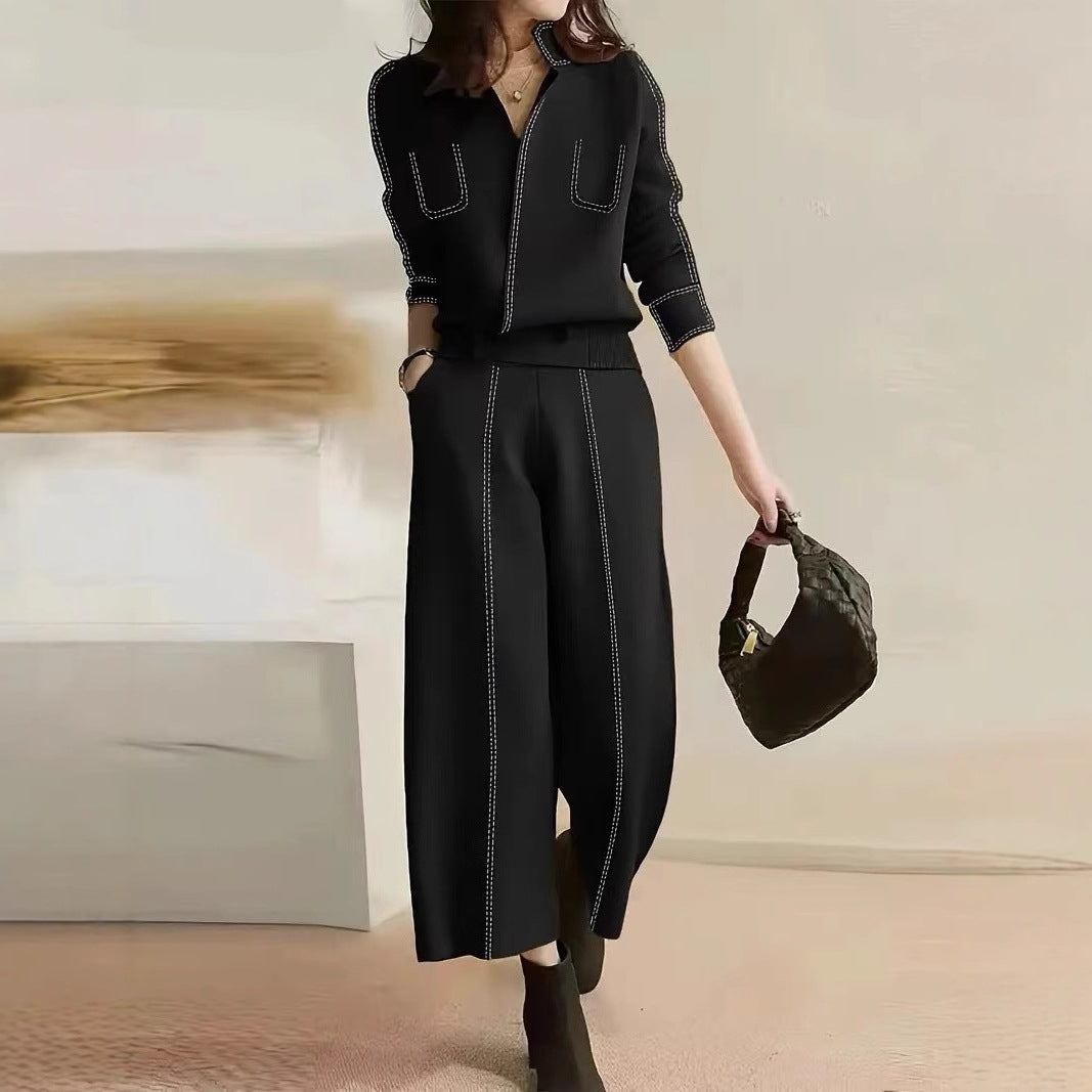 Damer elegant Culotte med dekorativa sömmar Eva Jonsson-Eva Jonsson