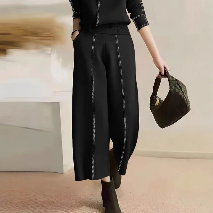 Damer elegant Culotte med dekorativa sömmar Mirla-Eva Jonsson