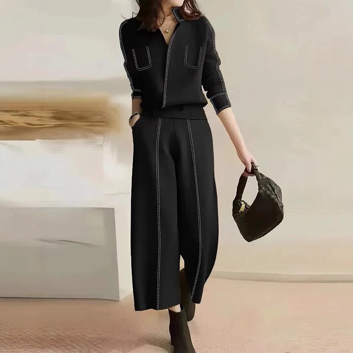 Damer elegant Culotte med dekorativa sömmar Mirla-Eva Jonsson