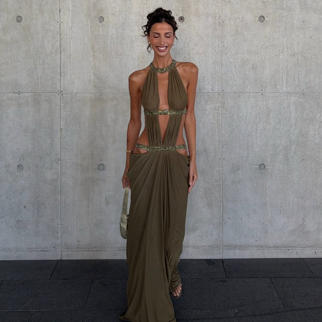Damer elegant Cut-Out Maxiklänning med glittrade accenter Mirla-Eva Jonsson