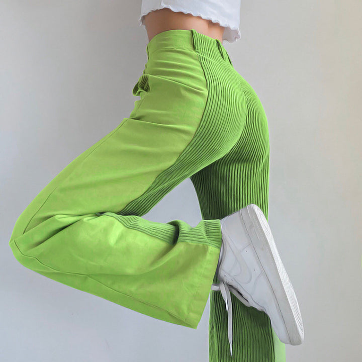 Damer elegant Hög midja Cordbyxor med breda ben Mirla-Eva Jonsson