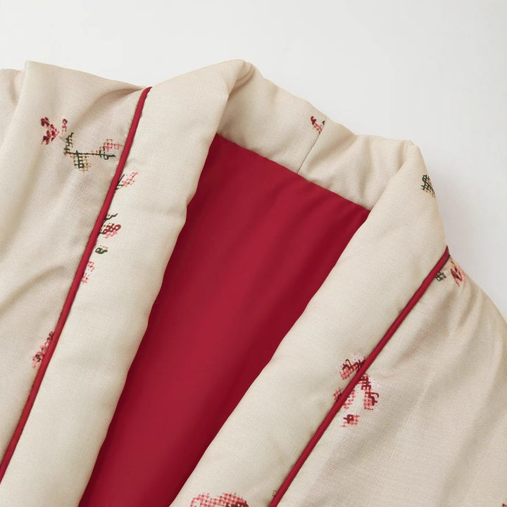 Damer elegant Kimono-jacka med blommiga broderier Mirla-Eva Jonsson