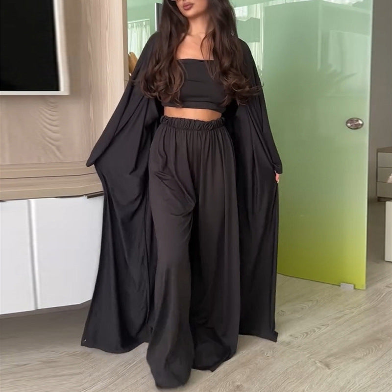 Damer elegant Lounge-set med vidskuren cardigan Mirla-Eva Jonsson