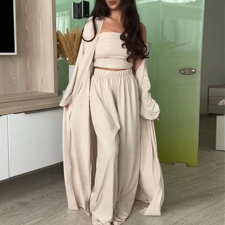 Damer elegant Lounge-set med vidskuren cardigan Mirla-Eva Jonsson