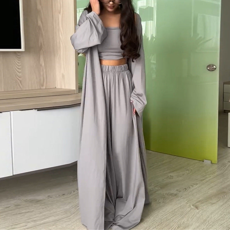 Damer elegant Lounge-set med vidskuren cardigan Mirla-Eva Jonsson