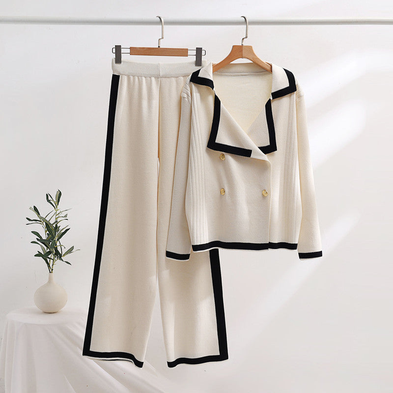 Damer elegant Loungewear-set med kontrastdetaljer Mirla-Eva Jonsson