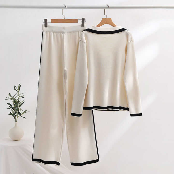 Damer elegant Loungewear-set med kontrastdetaljer Mirla-Eva Jonsson