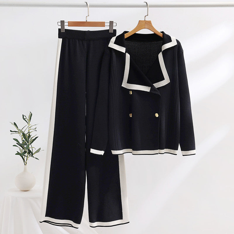 Damer elegant Loungewear-set med kontrastdetaljer Mirla-Eva Jonsson