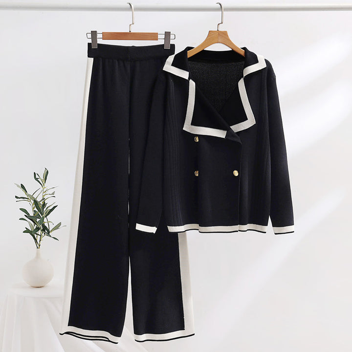 Damer elegant Loungewear-set med kontrastdetaljer Mirla-Eva Jonsson