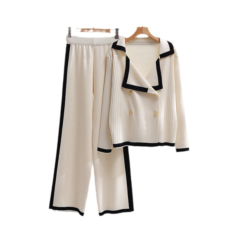 Damer elegant Loungewear-set med kontrastdetaljer Mirla-Eva Jonsson