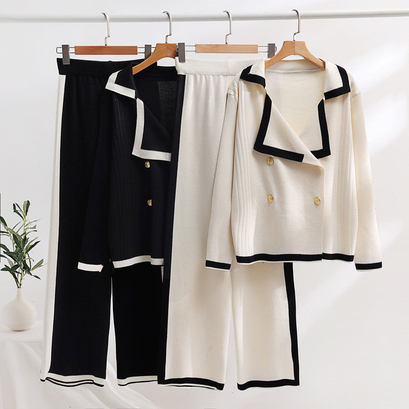 Damer elegant Loungewear-set med kontrastdetaljer Mirla-Eva Jonsson