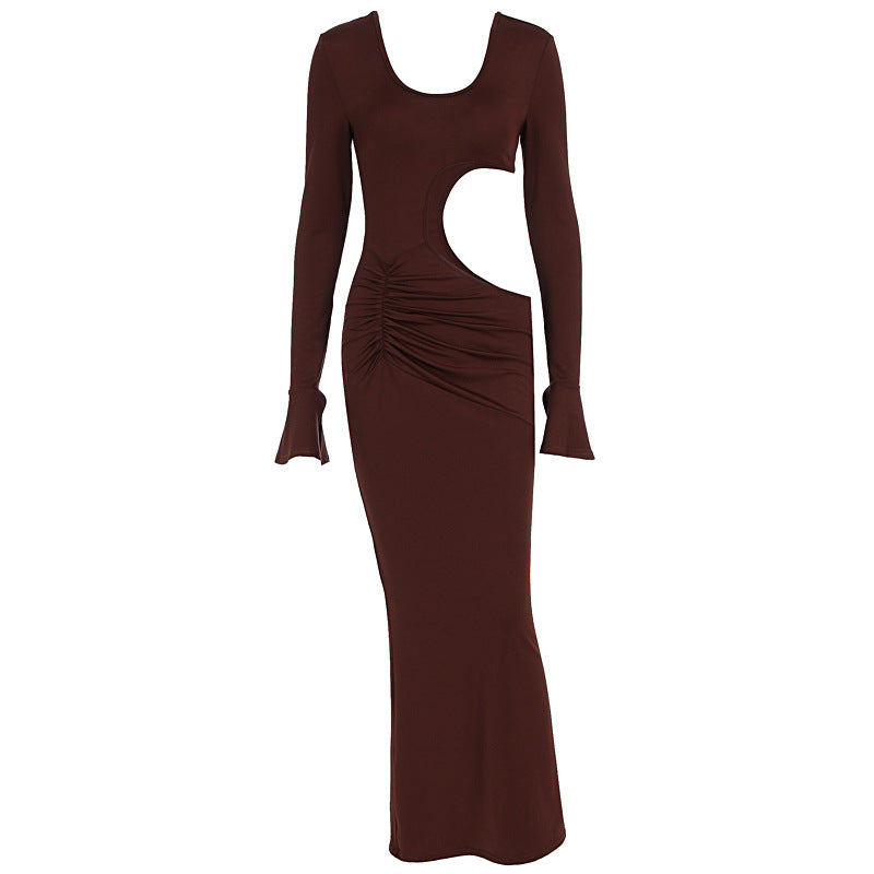 Damer elegant Maxi-klänning med asymmetrisk cut-out och drapering Mirla-Eva Jonsson