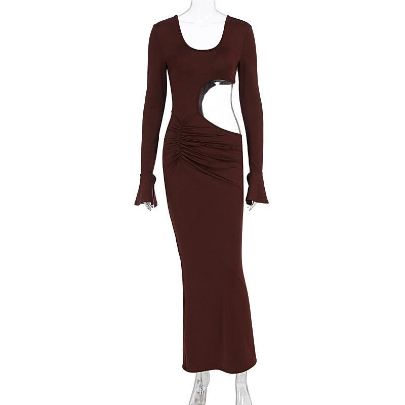 Damer elegant Maxi-klänning med asymmetrisk cut-out och drapering Mirla-Eva Jonsson