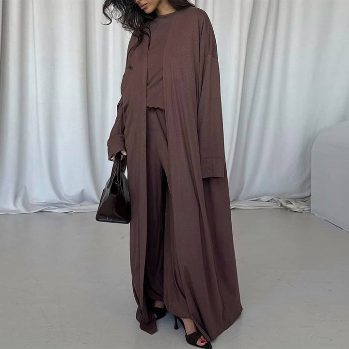 Damer elegant Maxi-klänning med löst skuren cardigan Mirla-Eva Jonsson