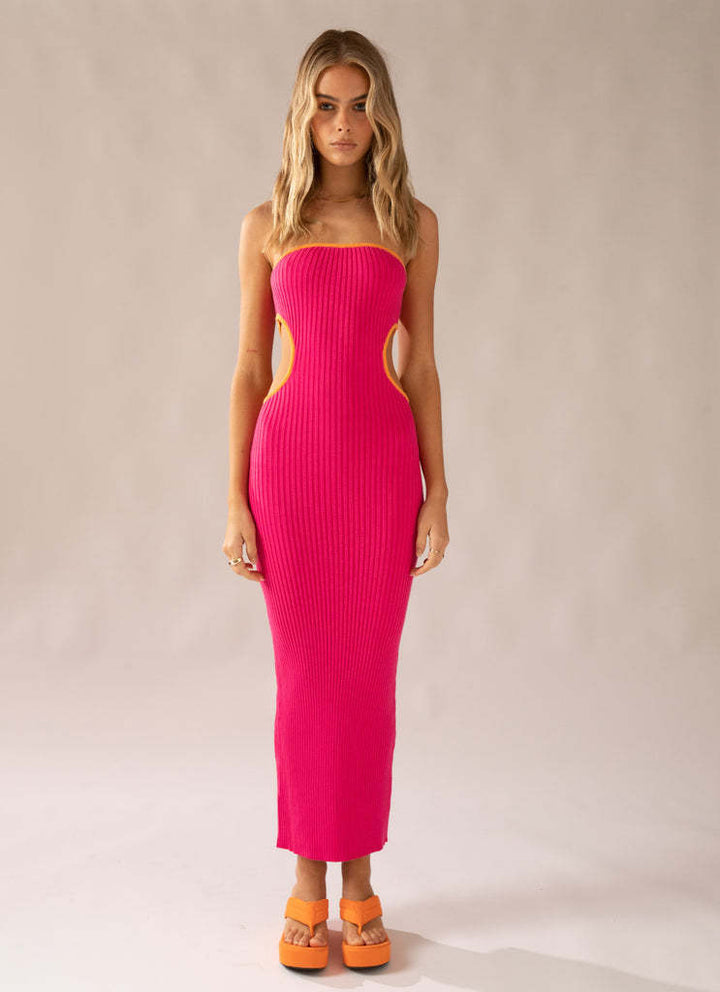 Damer elegant Maxi klänning med off-shoulder design och fashionabla cut-outs Mirla-Eva Jonsson